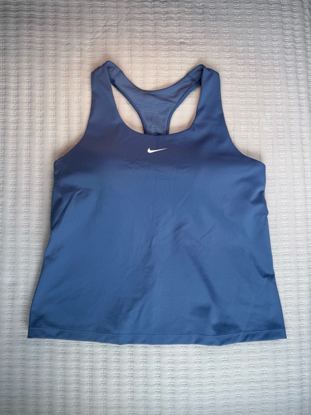 Nike Core Swoosh Slate Blue Built In Bra Full Length Medium Support Tank - Large
